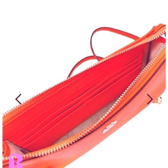 Tory Burch Carter Poppy Red Slim Leather Crossbody - Picture 3 of 7